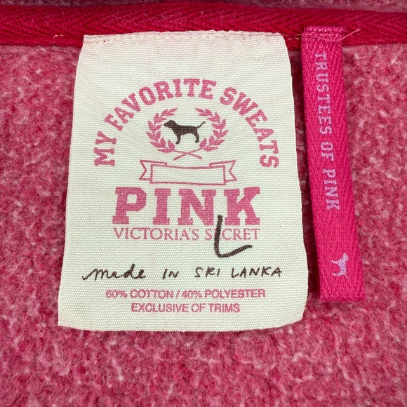 Victoria's Secret PINK Live Pink Zip Hoodie Sweatshirt Womens L Y2K - Picture 8 of 12